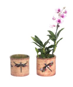 Übertopf bemalt Libelle - 2